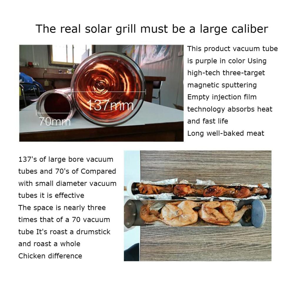 Entdecken Sie Komfort unterwegs! Stövchen & Speisewärmer - Tragbarer Solargrill aus Edelstahl mit Vakuumröhre für Reisen und Camping im Freien. Genießen Sie warme Speisen überall