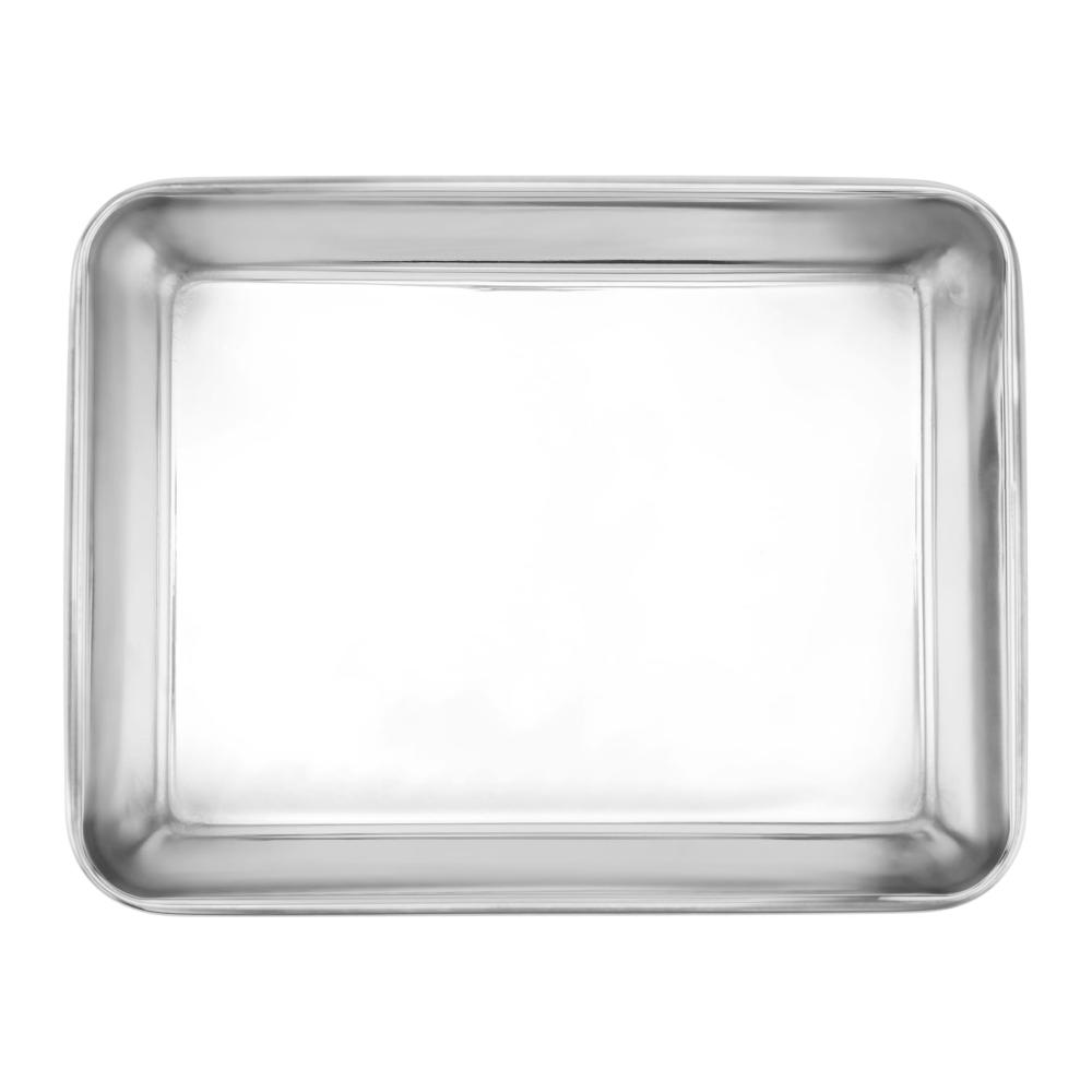 Premium Edelstahl Backblech Set - 2er Pack Rechteckige Backformen für Kuchen Kochen & Backen - Klein & Tief - Spülmaschinenfest - 25x20