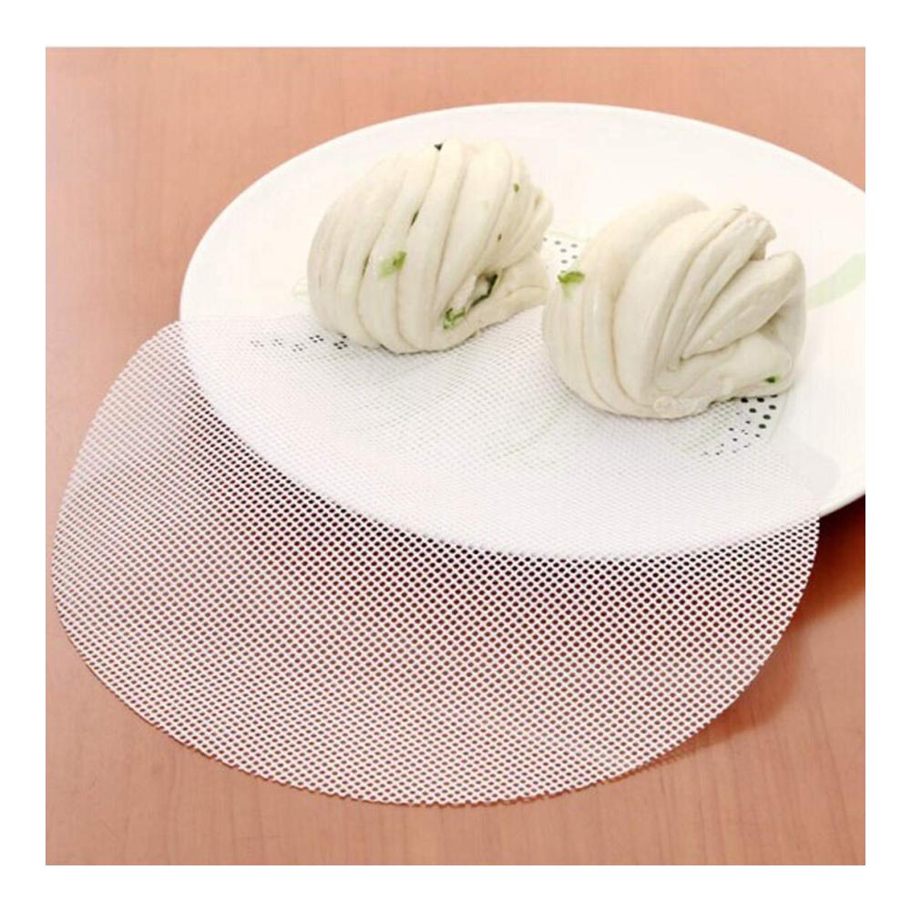 Entdecken Sie die Perfektion des Dampfens 20 Antihaft-Dampfgarer aus umweltfreundlichem weißem Silikon | Dim Sum Papier Dampfgarer Pads | Kochutensilien für ein professionelles Restaurant | Küchenzubehör (35 cm) - Verleihen Sie Ihren Gerichten den authentischen Geschm