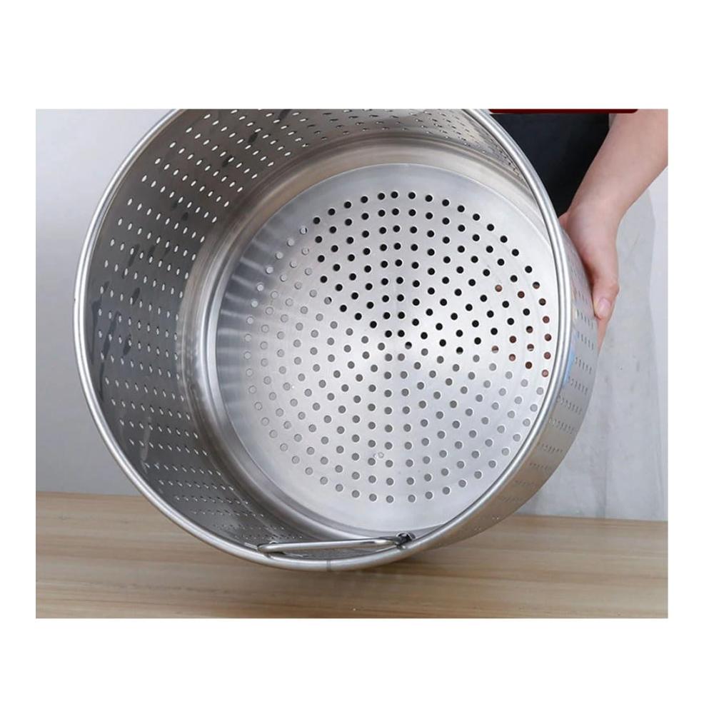 Wein- & Sektkühler 35cm Set - Edelstahl-Fassbrenner Fermenter Milch & Tee Fass - Tragetasche Isoliereimer Filter Brateimer Suppentopf - Silber. Optimale Kühlung für Weinliebhaber