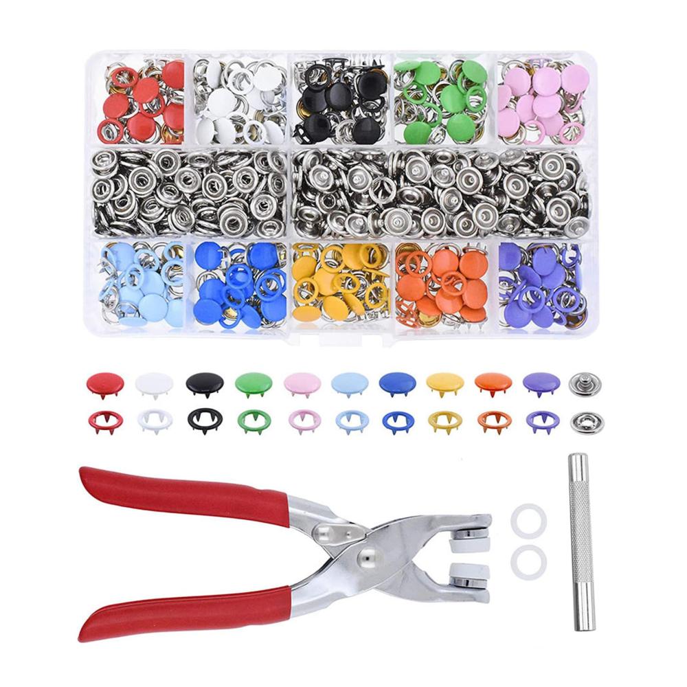 Professionelles Nähzubehör-Set 200 Stück 95 mm Metall-Druckknöpfe mit Zange - Hochwertige Krallenschnallen für Baby-Strampler und mehr