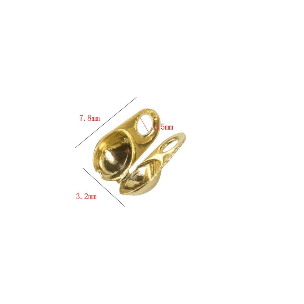 800 Stück Metall-Seitenfalz-Klappperlen-Endspitzen für Schnüre & Fäden | DIY Schmuckherstellung & Handwerk | Knoten-Abdeckung & Endkappen für perfekte Verarbeitung | Ideale Ergänzung für Fundstücke & Dekorationen