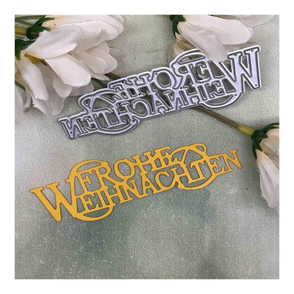 Stanzbögen Weihnachten 8er Set - Weihnachtsbaum Frohe Weihnachten Schneeflocke & mehr - DIY Prägeschablonen für Scrapbooking Karten & Al