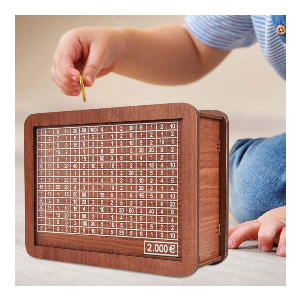 Entdecken Sie den Charme des Sparens Holz-Sparbüchse mit Zähler - Geldsparbox im Vintage-Stil kreativ und Retro für Zuhause. Dekorativ und neuartig perfektes Geschenk für Erwachsene und Kinder. Spar dein Geld stilvoll! Bis zu 2000 Euro Kapazität