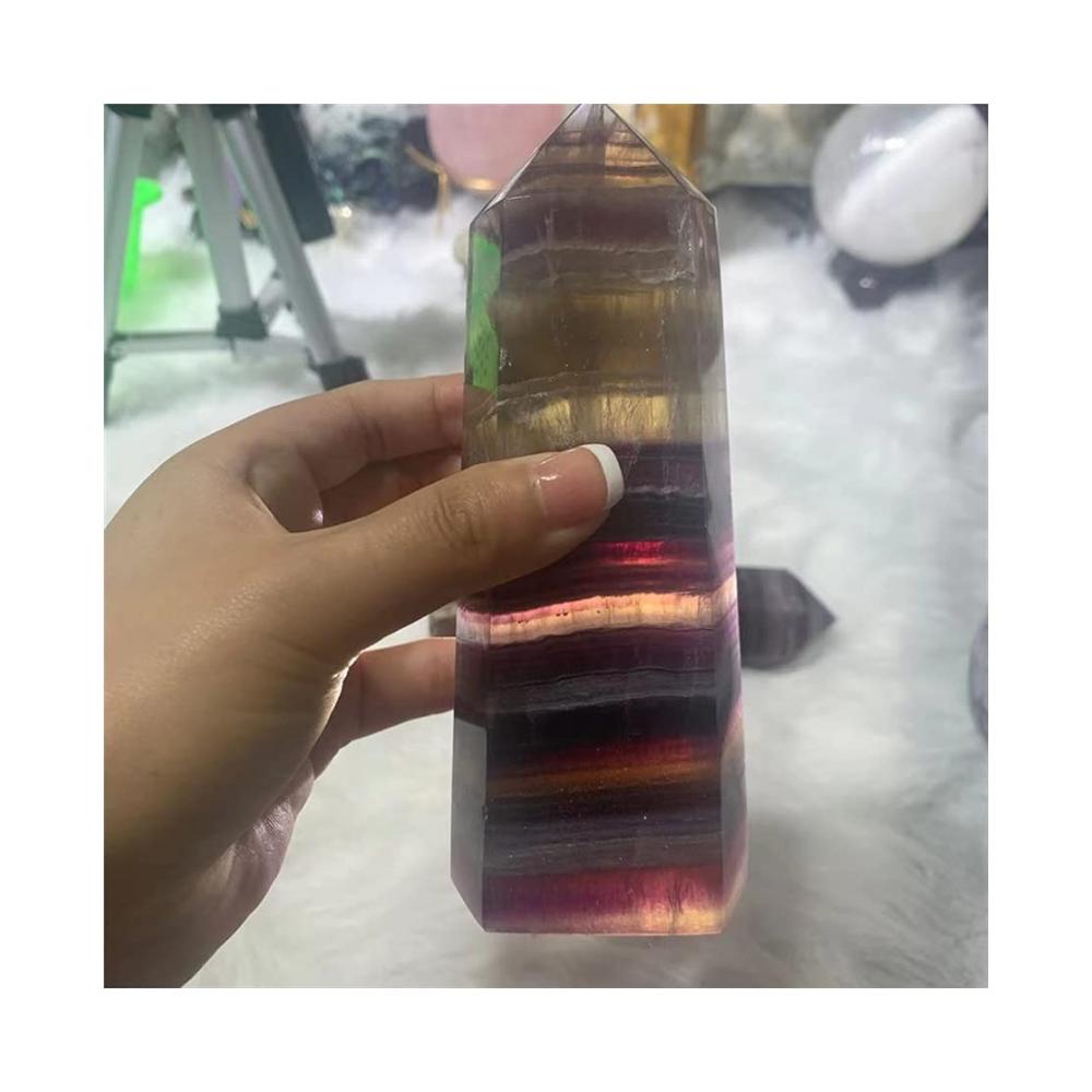 Naturstein Zimmerbrunnenzubehör Kristall Lila Quarz Obelisk für positive Energie Heimdekoration & Feng Shui - Handgearbeitetes Wohnaccessoire von QINTINYIN