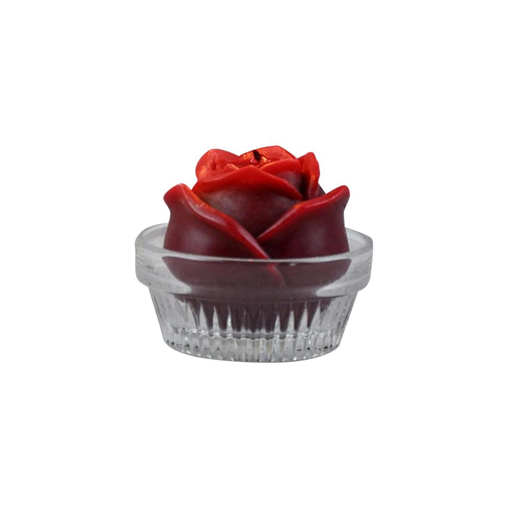 Romantische Rosenmuster Exquisite Kerzen im Glas-Set für perfekte Valentinstagsstimmung! Dekorative Tischakzente in Rot passend für jede Gelegenheit. 154tgdzx (Rot Einheitsgröße