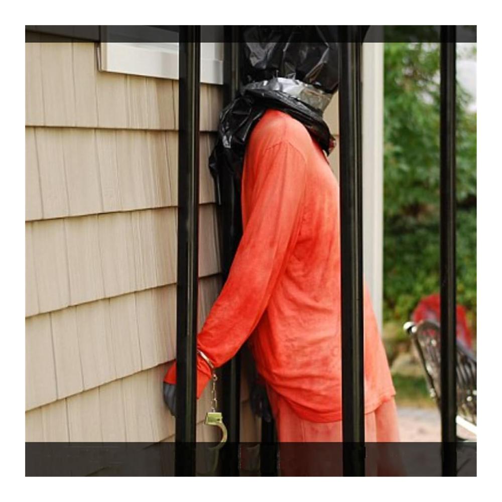 Partyfotoautomat Zubehör Gruselige Halloween Dekorationen - Aufblasbare Tote Körper mit Handschellen - Spukhaus-Dekor Requisit für Indoor & Outdoor