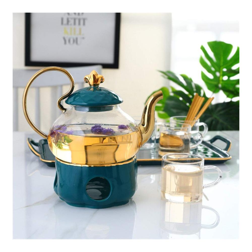 Kaffeegenuss deluxe 14-teiliges Set nordischer Goldstil Kaffee- & Teegläser inkl. Keramik-Teetassen. Perfekt für gemütliche Momente