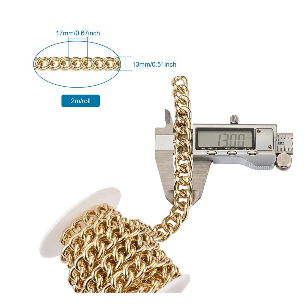 Hochwertige Aluminium-Panzerkette mit Spule für vielseitige Schmuckherstellung - Ideal für Punk kubanische Ketten Halsketten und Armbänder in Gold