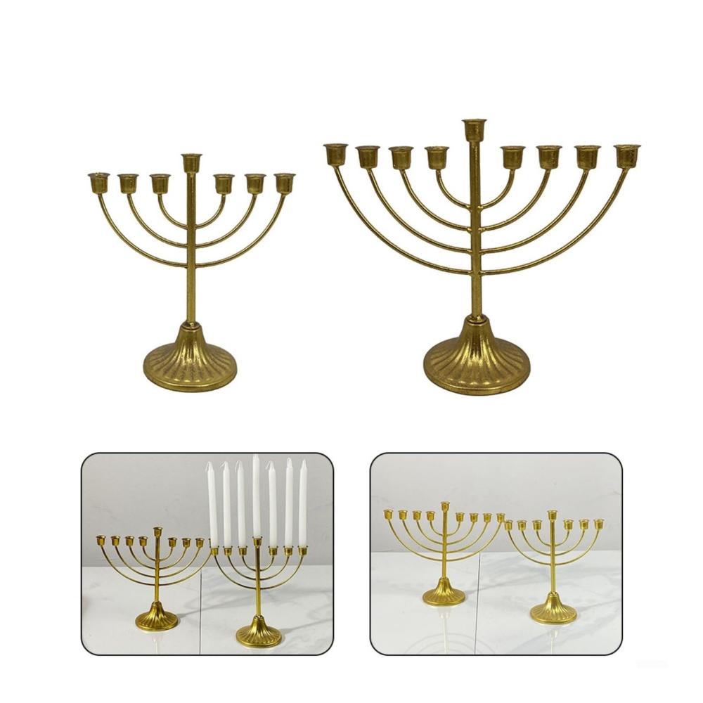 Eleganter Kerzenständer Menora für Chanukka-Feierlichkeiten – 7/9-armiger Menora-Kerzenhalter für festliche Dekoration – Traditioneller Menorah-Kerzenständer mit eleganten 7 Köpfen