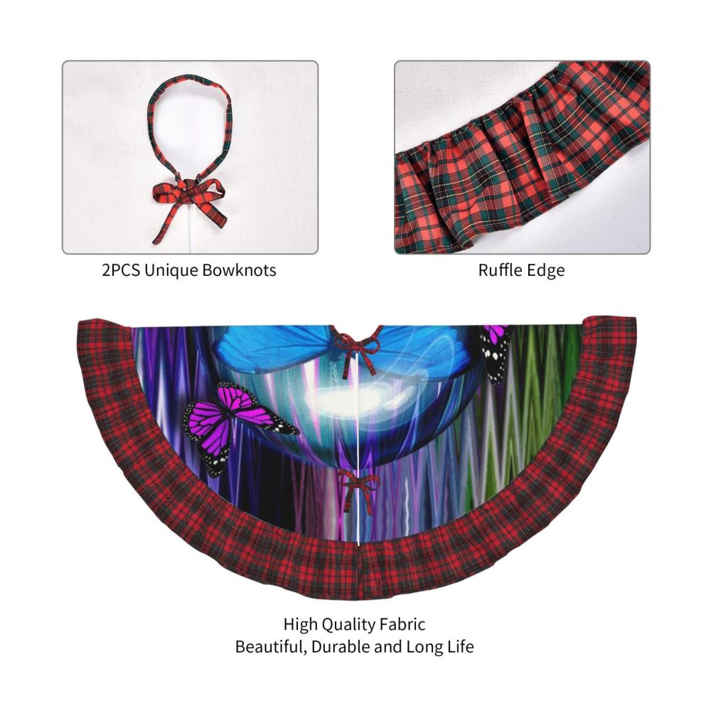 Personalisierte Weihnachtsbaumdecke & Matte – Schmetterling Design für drinnen & draußen | Perfekte Ergänzung für Zuhause Partys & Urlaubsdekoration