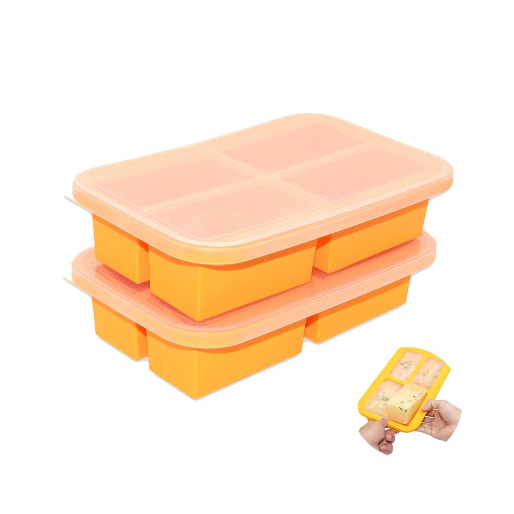 Entdecken Sie die Vielseitigkeit Vorratsdosen-Set für Babynahrung & Suppensaucen | Silikonbehälter mit Deckel | Große Kapazität 300ml | BPA-frei | 2 St