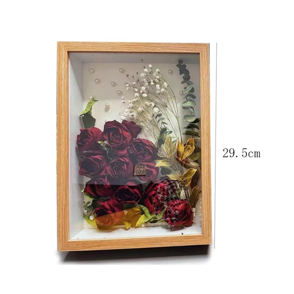 3D Objektrahmen zum Befüllen 29.5x22.5cm - Tiefer Bilderrahmen für Objekte bis 5cm - Objektrahmen für kreative Wandgestaltung oder Desktop - Braun - Inklusive Befestigungsmaterial