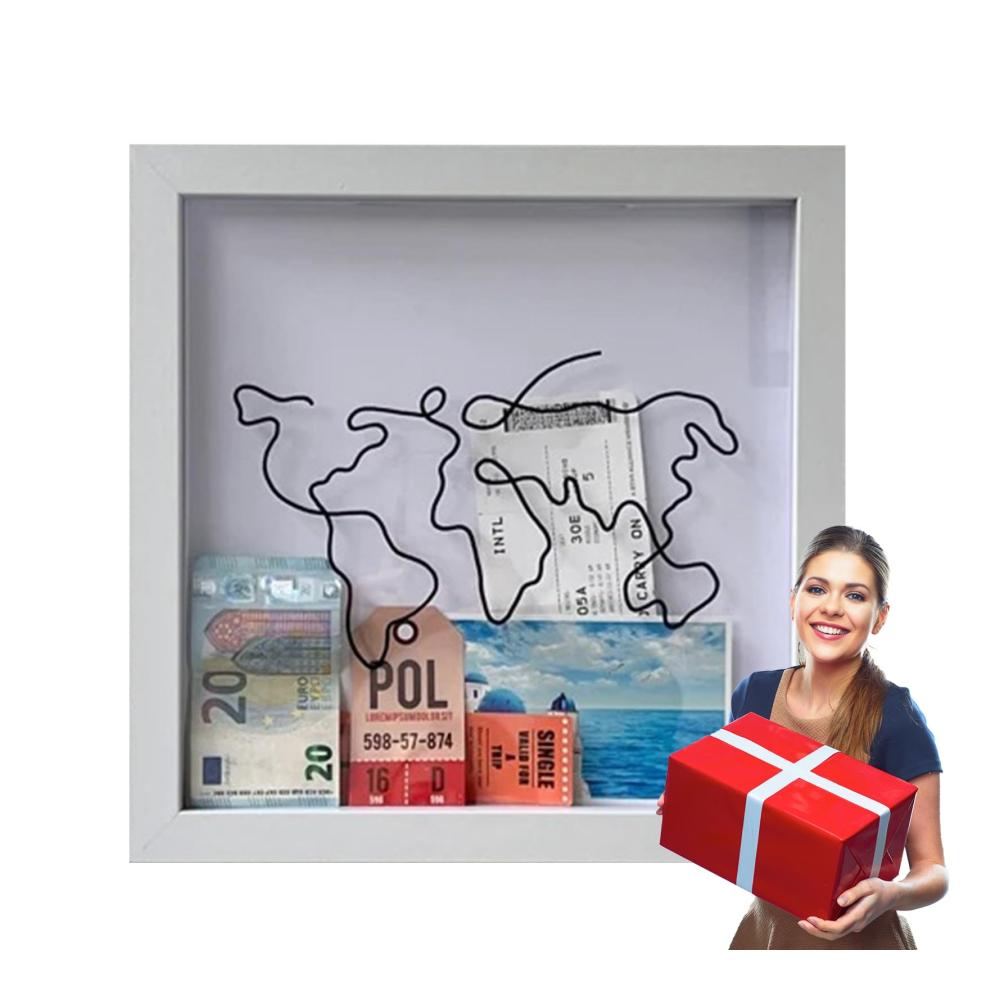 Entdecke den Zauber der Erinnerungen mit unserem Objektrahmen Personalisierte Abenteuer Archivbox für Reisetickets Souvenirs & mehr! Perfekt für Wand- und Tischdekoration
