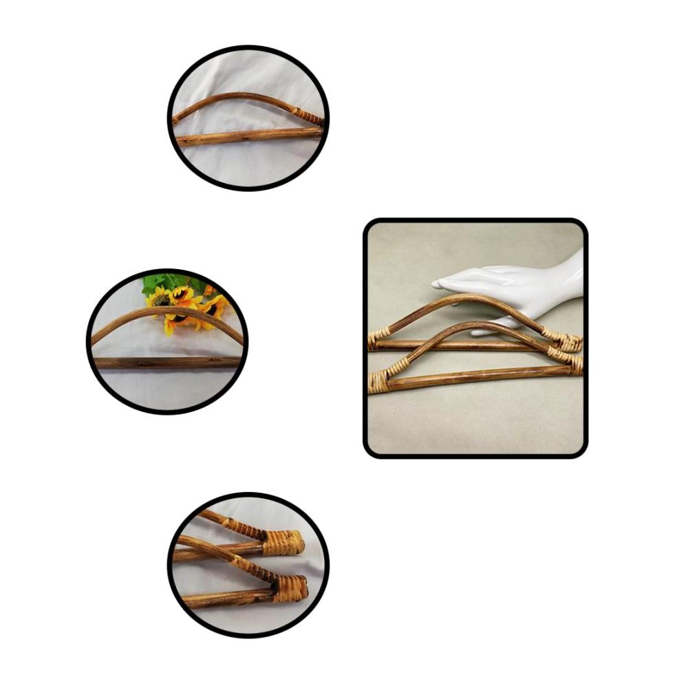 2er Set Taschengriffe aus Bambus | Holzgriffe für Taschenherstellung | Rattan gewebte Griffe für DIY Handtaschen | Dekorative Holzgriffe als Taschenzubehör | Robuste Taschengriffe für individuelle Kreationen