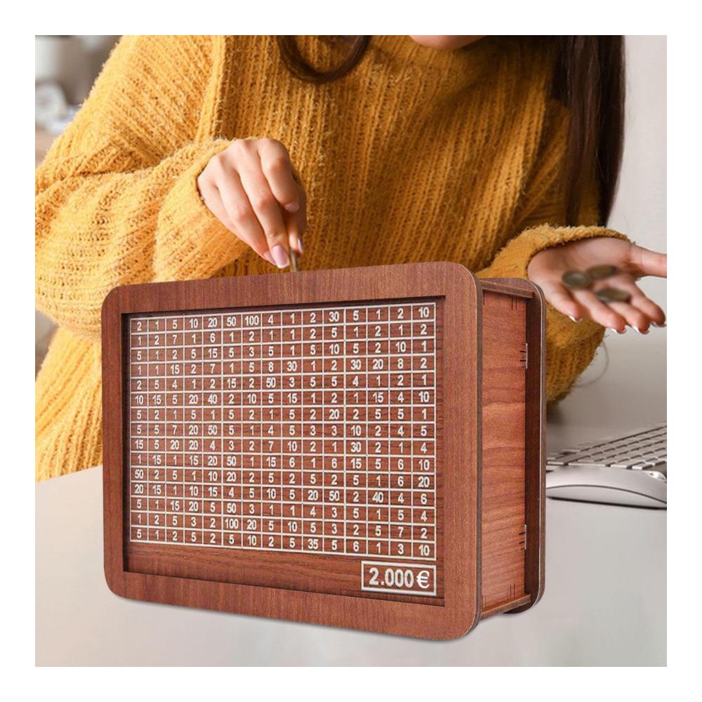 Entdecken Sie den Charme des Sparens Holz-Sparbüchse mit Zähler - Geldsparbox im Vintage-Stil kreativ und Retro für Zuhause. Dekorativ und neuartig perfektes Geschenk für Erwachsene und Kinder. Spar dein Geld stilvoll! Bis zu 2000 Euro Kapazität