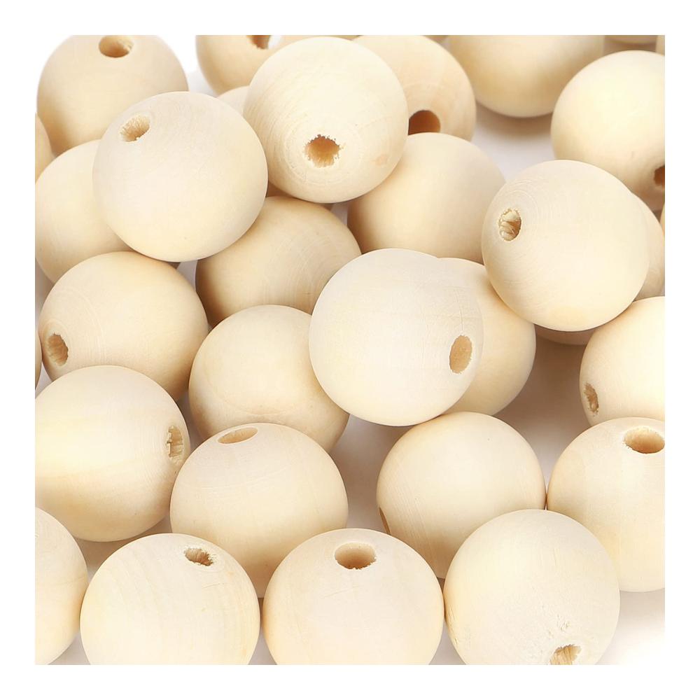 Perlenweben-Zubehör 100 Stück 25 mm Holzperlen – Runde Dekoration für Schmuckherstellung und DIY Crafting – Ideales Set für kreative Projekte