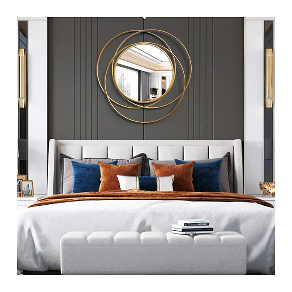Entdecken Sie den Zauber Großer runder Sunburst Wandspiegel aus Metall für Ihr Zuhause - Dekorativer Hingucker für Esszimmer Wohnzimmer & Veranda - 28 Zoll