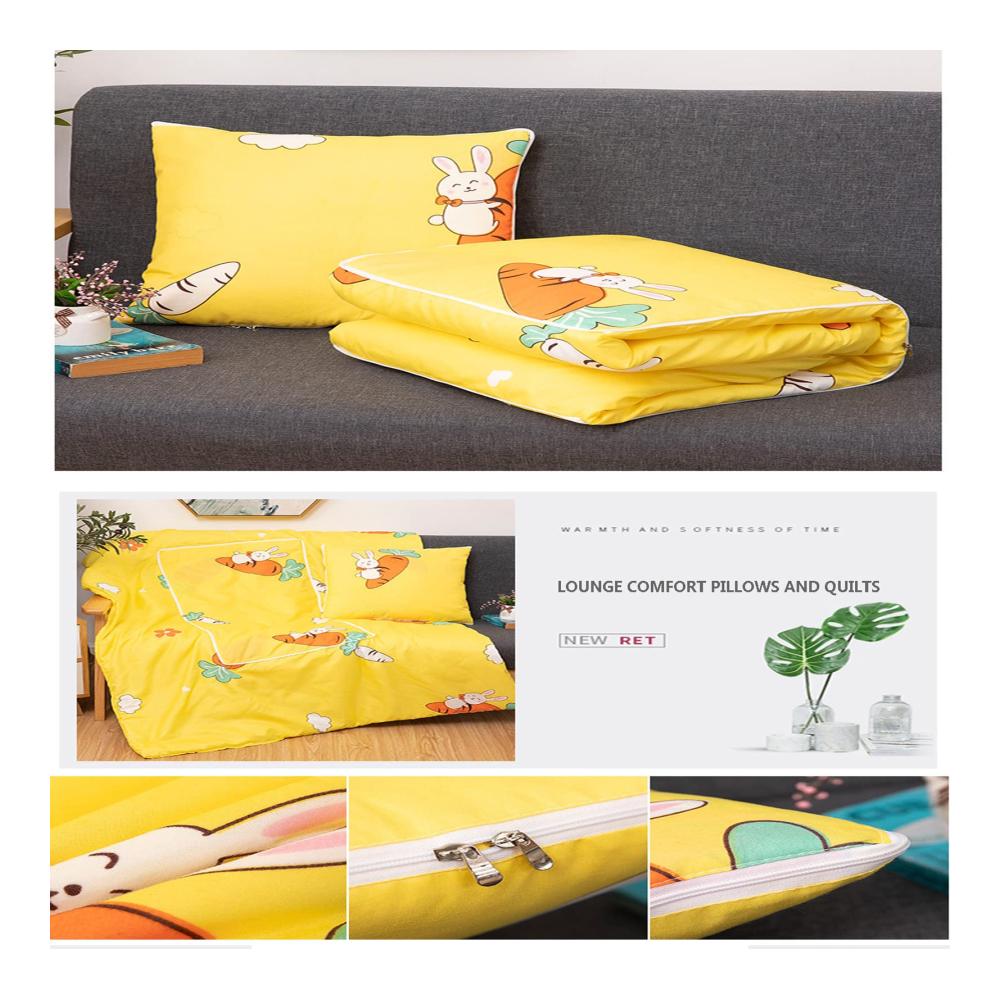 Erfrischende Zierkissen Cartoon Flamingo Decke & Kissen Verdickt Faltbar Bürodecke & Wärme Kissen 40x40cm (Ausgebreitet 100x150cm) Reißverschluss Home Dekor