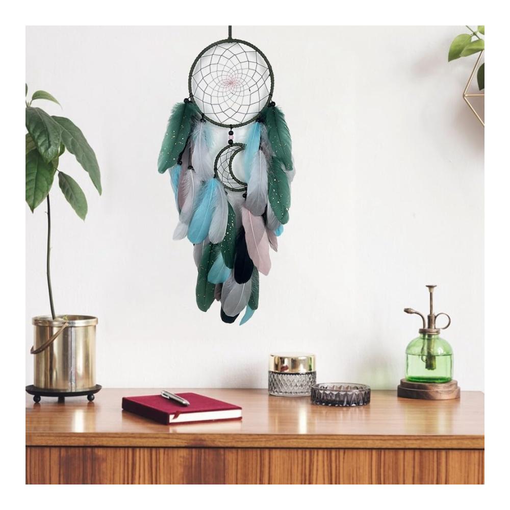 Handgefertigter Feder Traumfänger Wandtattoo - Mobiles Dreamcatcher Set für Schlafzimmerdekoration Hochzeitsfeiern & Geschenke - Kinderzimmer Ornament mit Stil