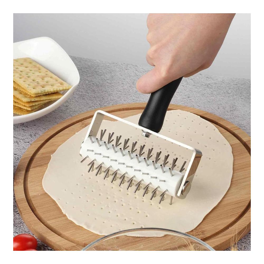 Professioneller Pizzaschneider und Teigroller - Müheloses Schneiden Verhindert Blasenbildung - Robustes ABS-Material - Ideal für Pizza und Gebäck in der Küche