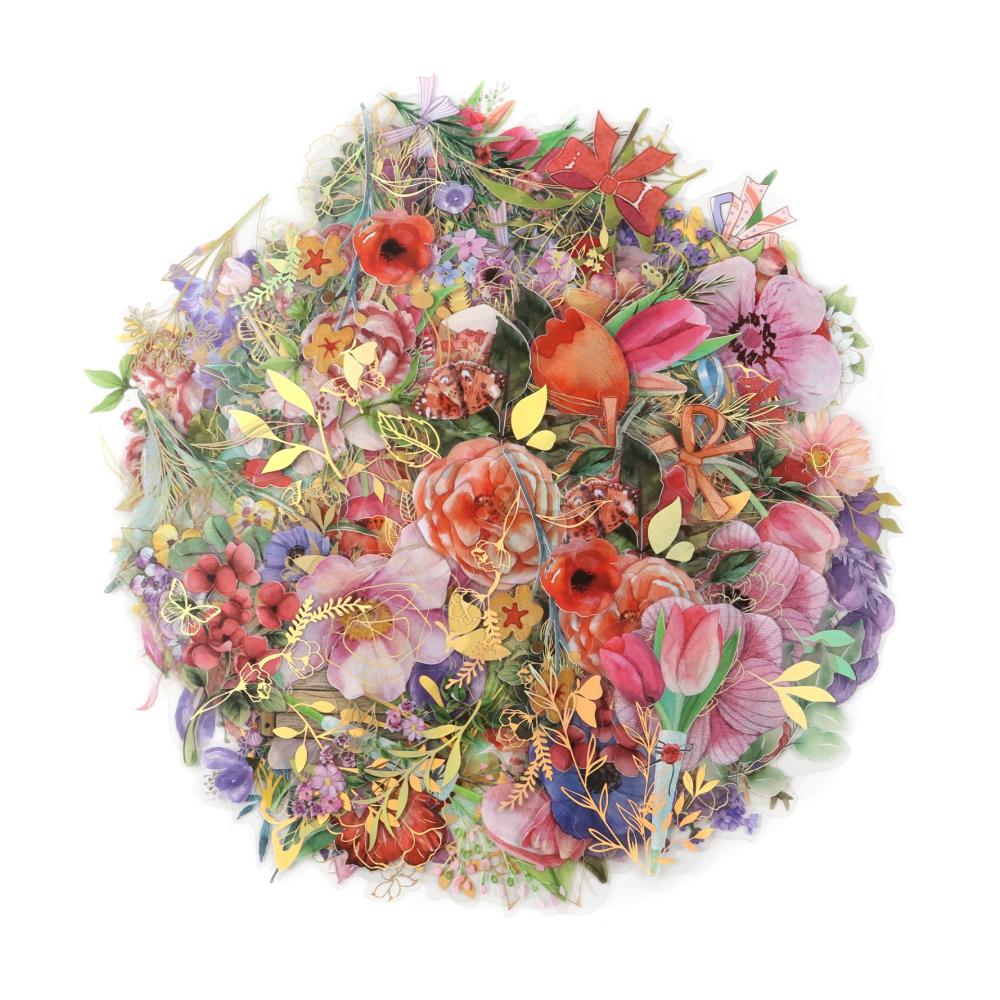 FAINCA 120 Vintage Blumen Sticker Set - Wasserdichte Blumenaufkleber für Bullet Journals Laptops und mehr - Dekorative Scrapbook Aufkleber für kreative Gestaltung - Transparente