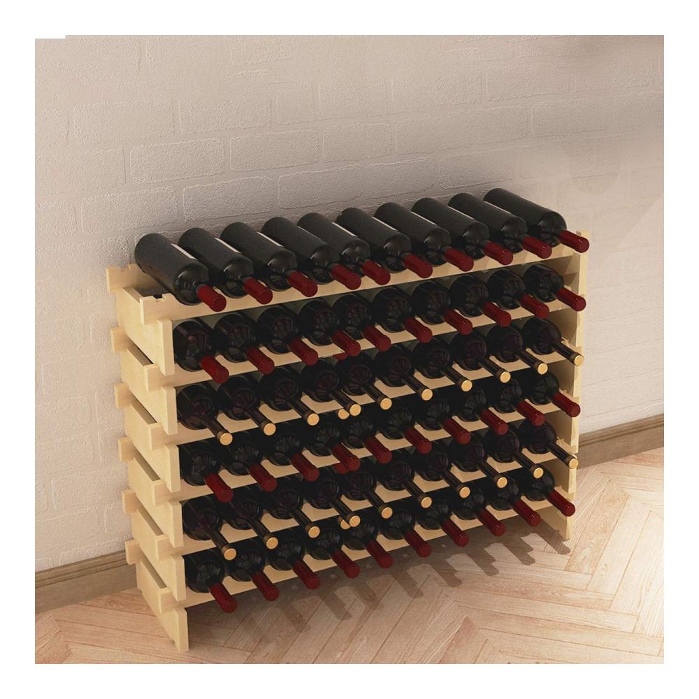 Entdecken Sie Eleganz Weinregal aus Holz für 60 Flaschen - Stilvolles Flaschenregal mit 6 Ebenen - Praktischer Weinhalter für Küche Esszimmer und Bar - 110x30x80.5 cm - Organisation und Genuss vereint - BHEU-BY-WS002