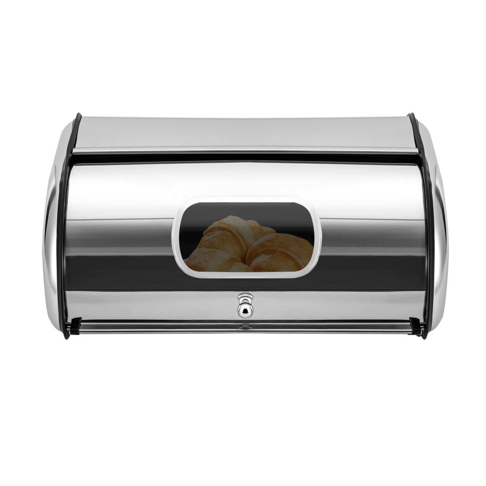 Hochwertiger Edelstahl-Brotkasten Brotkästen Brotbox Metall Rolldeckel Belüftungslöcher - Praktischer Rollbrotkasten für frisches Brot - 5L Kapazität - Idealer Brotbehälter für die Küchen