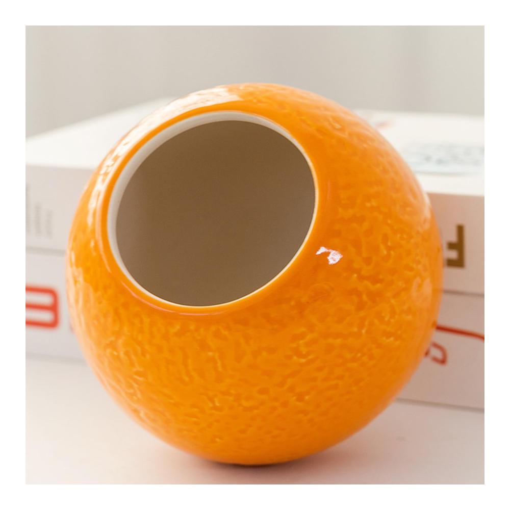 Dekorative Mini-Orangen-Vase - Lebensechte Keramik-Simulations-Obstvase für Blumen und Pflanzen - Niedliches Vasen-Design - Perfekt für Sukkulenten - Obst-Stil Dekoration - 10x8 4 cm