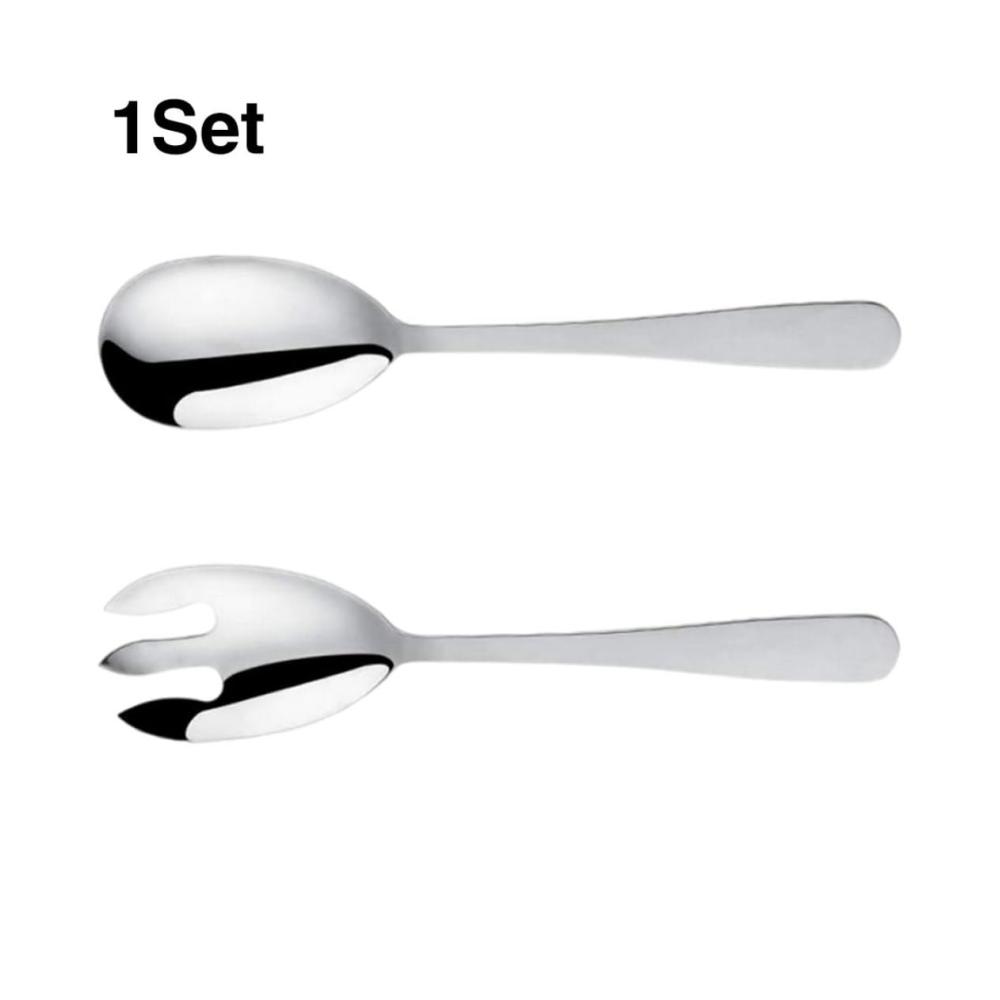 Entdecken Sie die Eleganz des Essens Salatbesteck Edelstahl-Set für stilvolle Präsentationen - 12 Zoll Salatlöffel und Gabel - Perfekte Servierutensilien für öffentliche Veranstaltungen und zu Hause