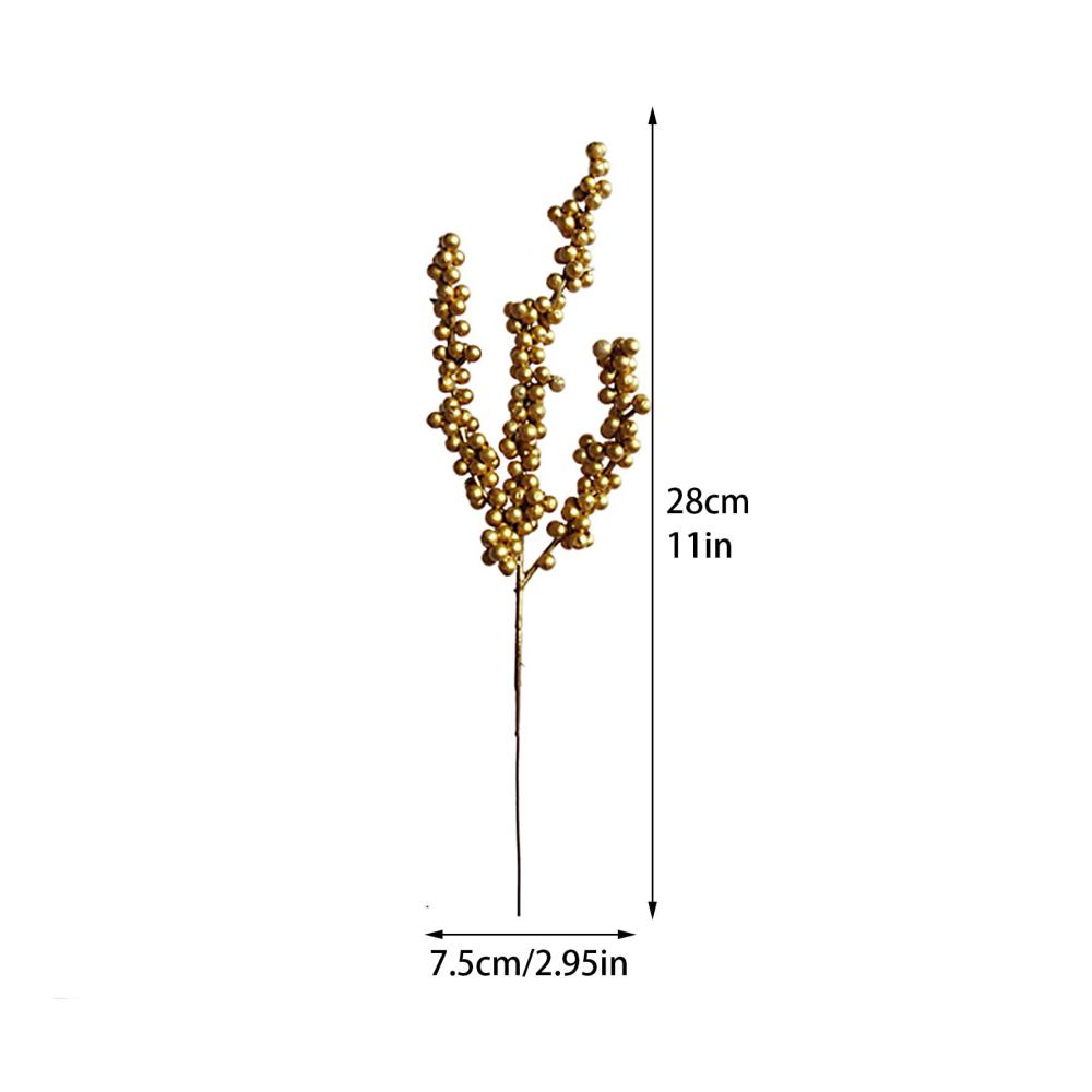 30er Set Künstliche Stechpalmenbeeren in Gold - Perfekt für DIY Weihnachtsbaum Kranz & Heimdeko | Ideal für Basteln Hochzeiten & Grußkarten