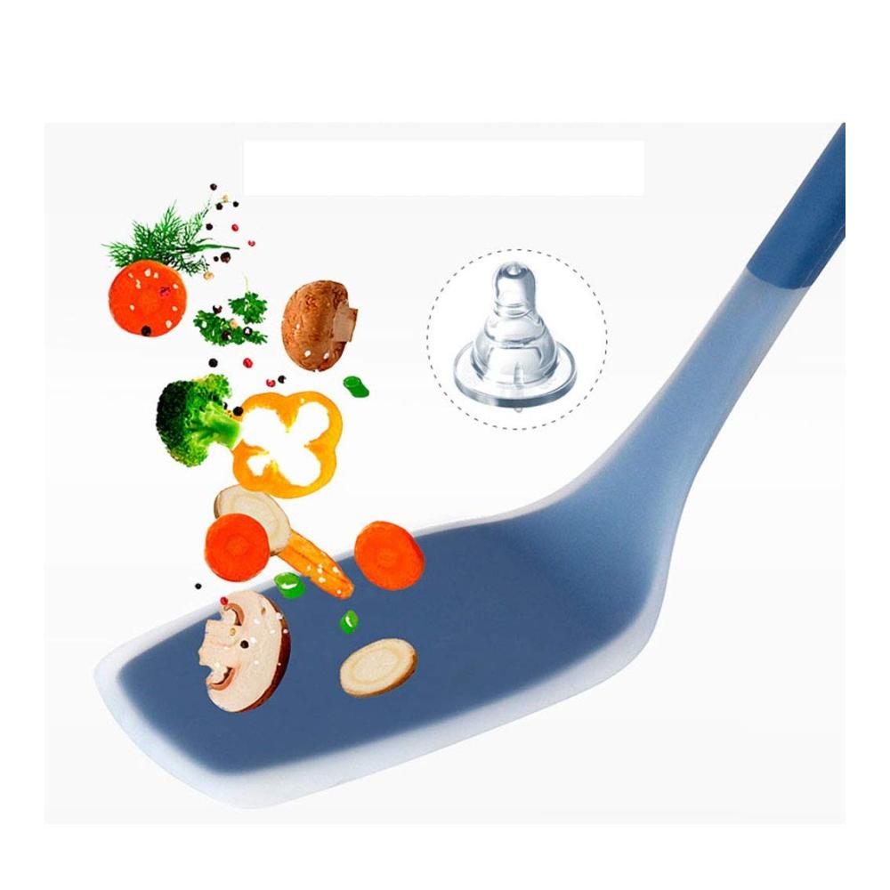Entdecken Sie die Spitzenklasse! Küchenhelfer Basics Silikon Spoonula/Spatel - Hochtemperaturbeständig hygienisches Ein-Stück-Design - Antihaft-Gummi für müheloses Kochen und Backen (Blau) - Die ultimative Spachtel für Ihre Küche
