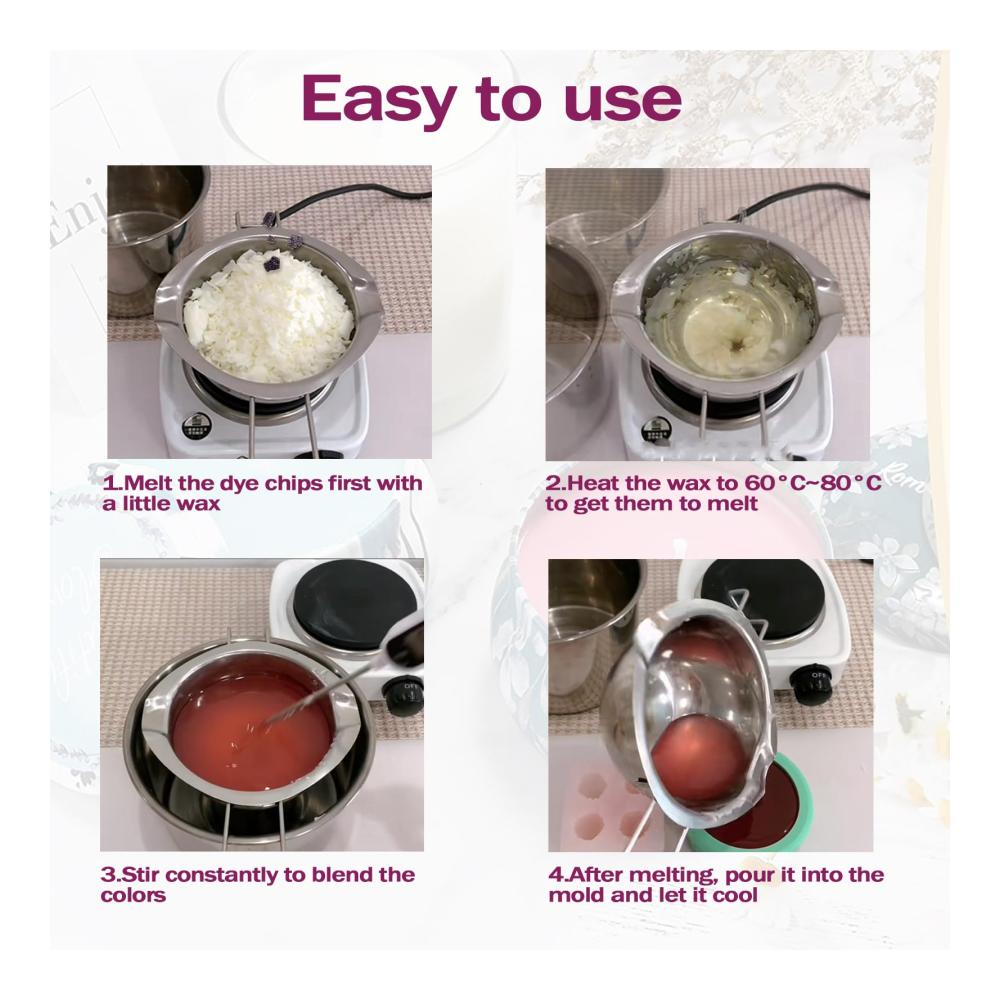 Lebendige Farben für kreative Kerzen 12x10g Wachsfarben-Set für DIY Kerzenherstellung aus Sojawachs Paraffin Bienenwachs - Hochwertige Farbstoffe zum selber machen von Kerzen