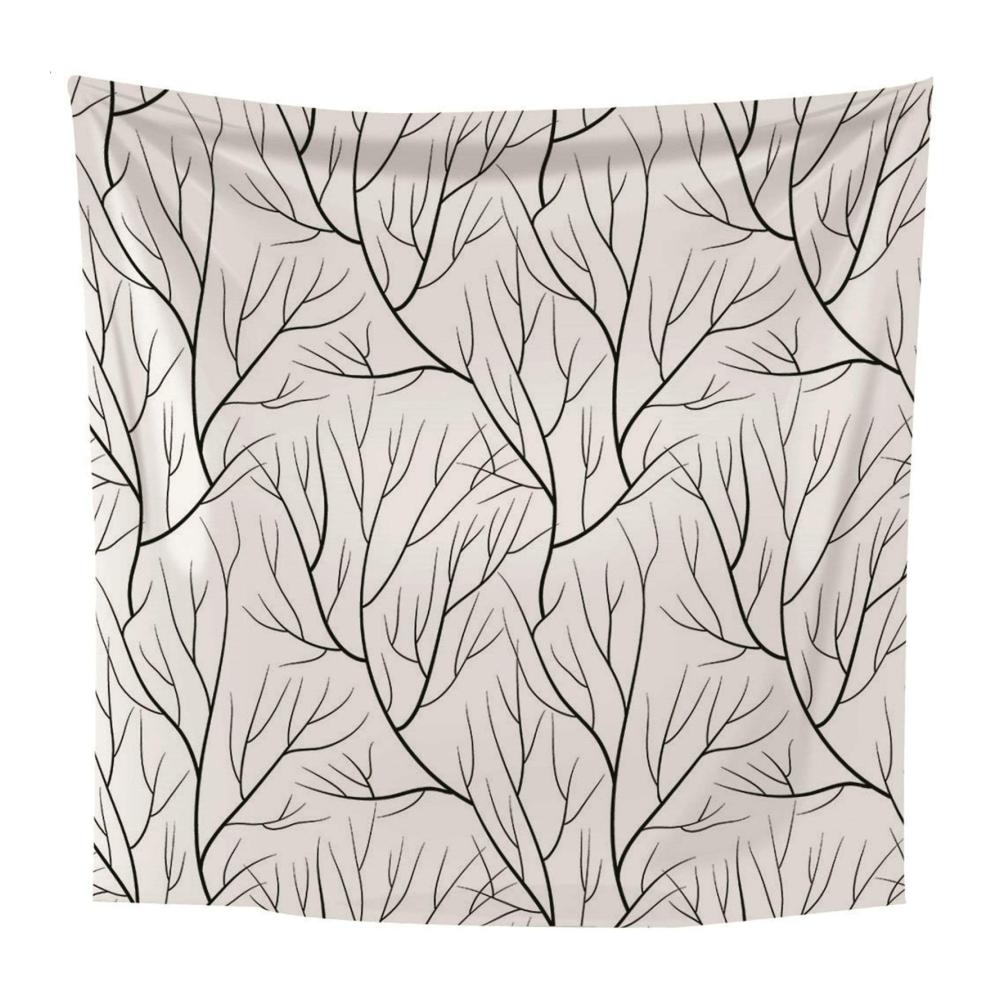 Entdecken Sie die Magie der Wandteppiche Kinderzimmer verzaubern mit unserem besonderen Wanddekoration-Wandteppich! Minimalistisches Design Äste-Muster schwarz-weißer Stoff - 150x130cm voller Stil. Perfekte Anime-Wanddekoration für ein einzigartiges Kinderzimmer