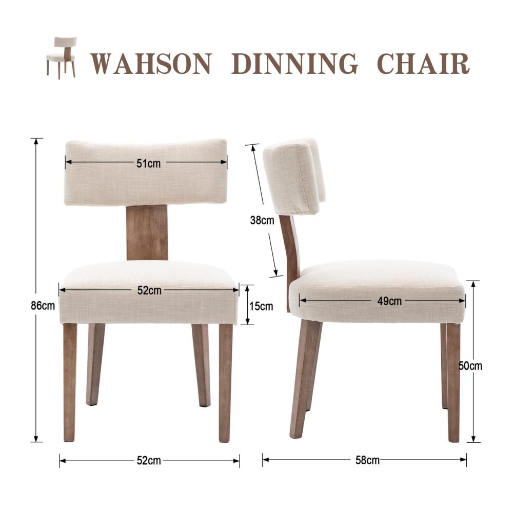 Entdecken Sie den Charme des Esszimmers - 4er Set Vintage Esszimmerstühle | Bequeme Leinenpolsterung | Stilvolle Holzbeine | Ideal für Esszimmer Küche und Wohnzimmer | Klass