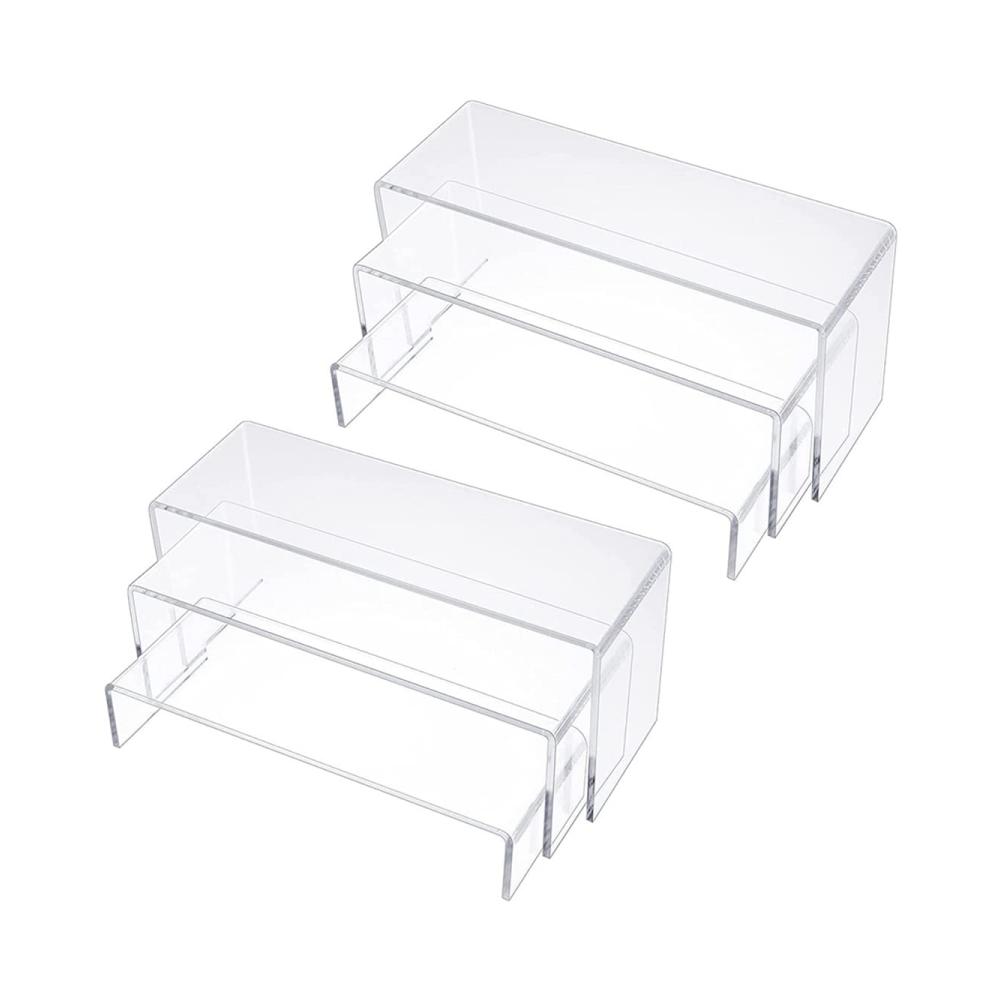 Premium Acryl Stufen Set - Klarer Display Ständer für perfekte Präsentation | 6er Pack Display Stützen für Eleganz und Organisation