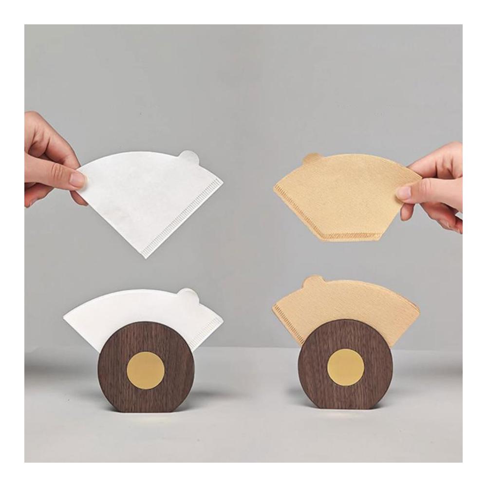 Kaffeefilter Aufbewahrung & Halter aus Holz | Einwegfilter Papierständer für Kaffeezubehör | Kegel Kaffeefilter Halterung | Stilvolle Kaffeepapier Lagerung