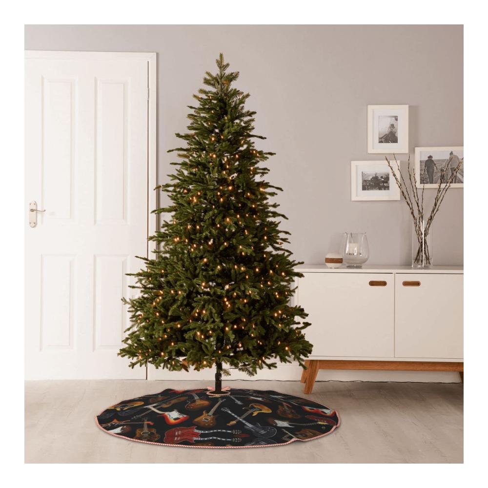 Hübsche Weihnachtsbaumständerhüllen Stilvoller Hanf-Druck für festliche Akzente! Perfekte Ergänzung für Ihre Weihnachtsdek