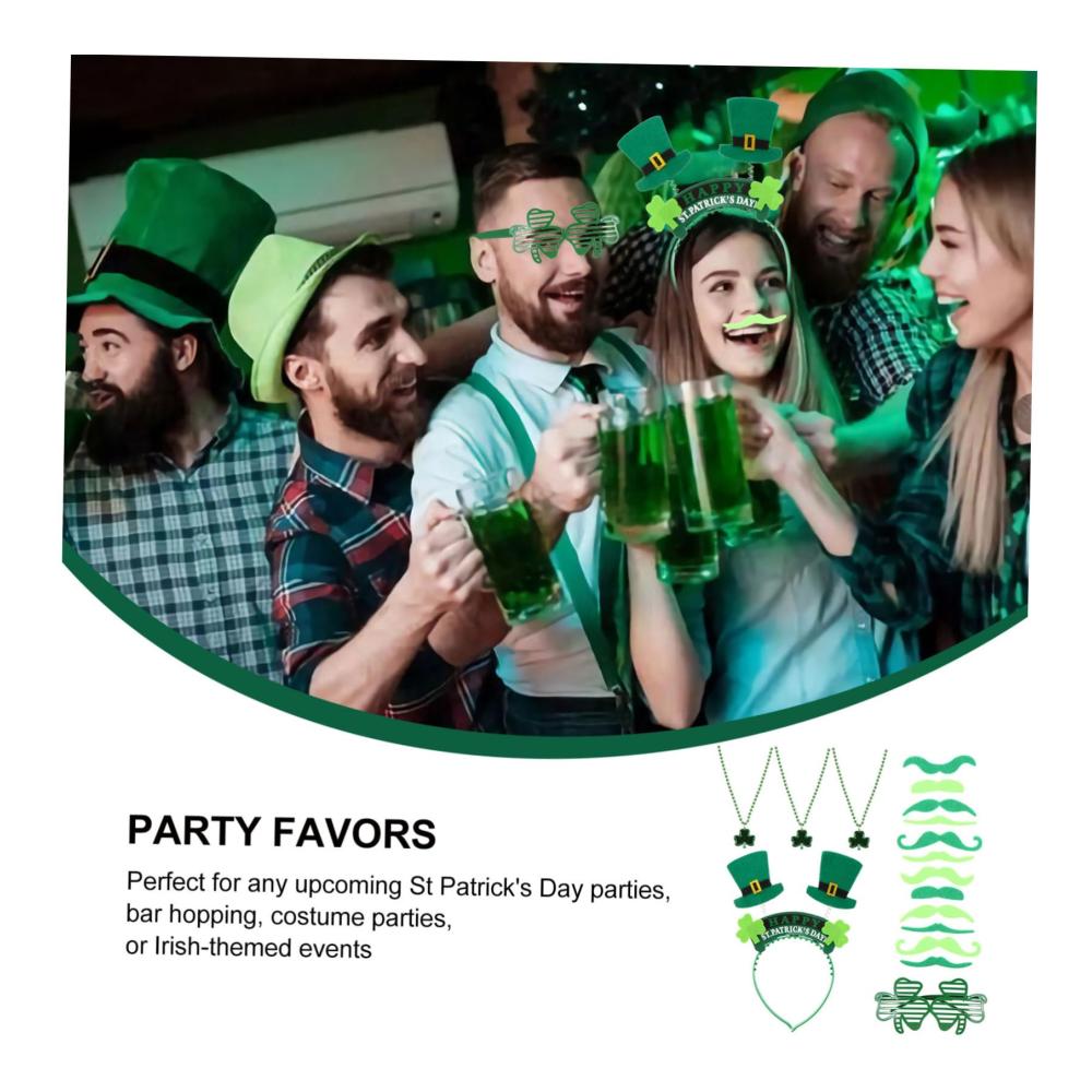 ABOOFAN 6 Stück Irisches Ornament St Patrick Day Stirnband St Patrick Day Stirnband St Patrick Day Partyzubehör Kreative Kostüm Requisiten Kette Mit Anhänger Hutzubehör für Partyfotoautomat Zubehör