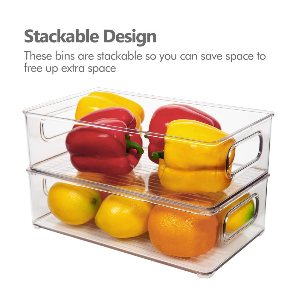 Effizientes Vorratsdosen-Set 6-teilige Kühlschrank-Organizer für optimale Küchenorganisation. Stapelbare Aufbewahrungsboxen BPA-frei ideal für Kühlschrank und Schränke