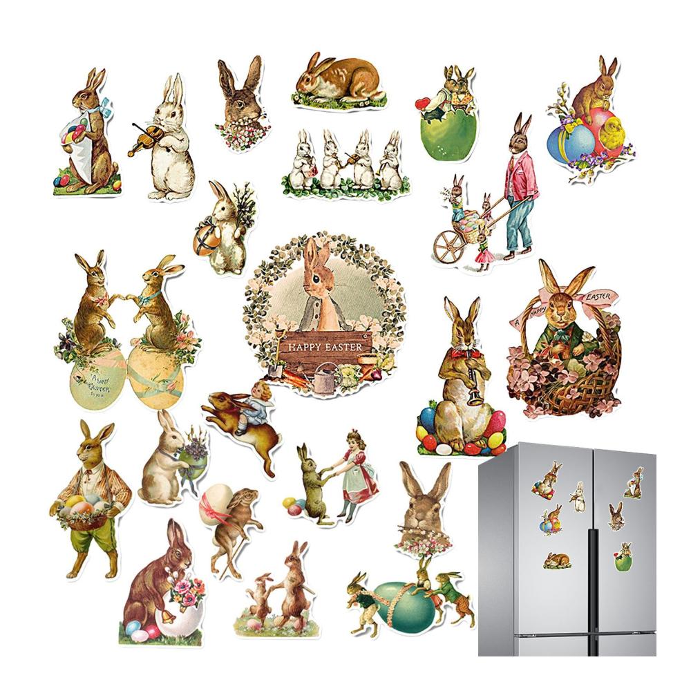 Verzaubern Sie Ihren Kühlschrank! ZAGARO Ostern Magnete Set – 22 niedliche Hasenmagnete & Eier-Aufkleber – Dekorative Osterhasen für metallische Oberflächen – Ideal für Festlichkeiten & Dekoration