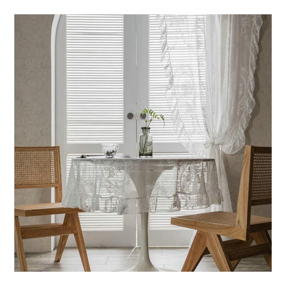 2er Set Weiße Schiebevorhänge | Semi-Sheer Polyester Gardinen mit Haken | Elegant Spitze Voile | 90x150cm | Ideal für Wohnzimmer | Kräuselband