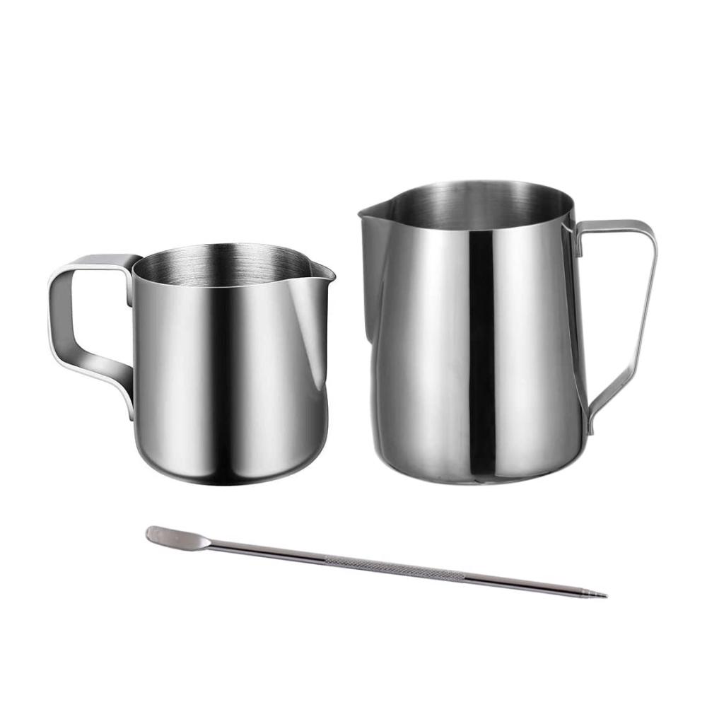 Milchschaumkännchen 350ml Edelstahl Milchkanne - Professionelles Aufschäumkännchen für perfekten Milchschaum - Barista-Qualität Kaffeekanne - Ideal für Latte Cappuccino Espresso und mehr