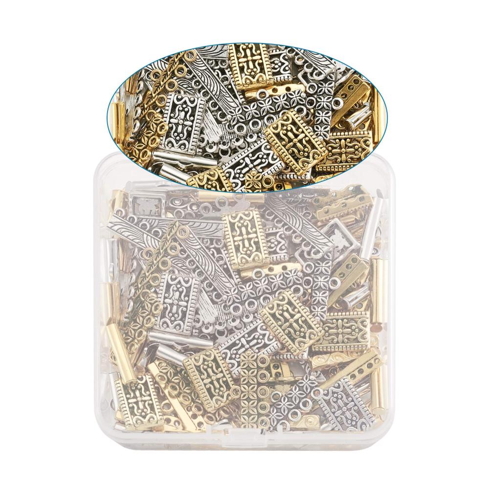 Magnetverschluss-Set Innovatives Design für Halsketten & Armbänder - Inklusive Schiebeverschluss Endrohr-Verschlüssen & Abstandshaltern - Perfekt für Schmuckherstellung