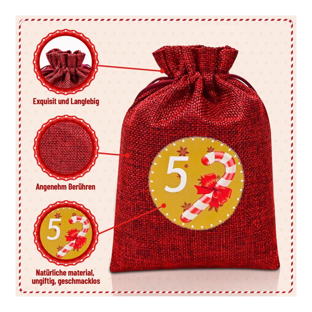 Dekorative Adventskalender 24 einzigartige Weihnachtsüberraschungen | Zum Befüllen und Verschönern | Großformatiger Kalender für