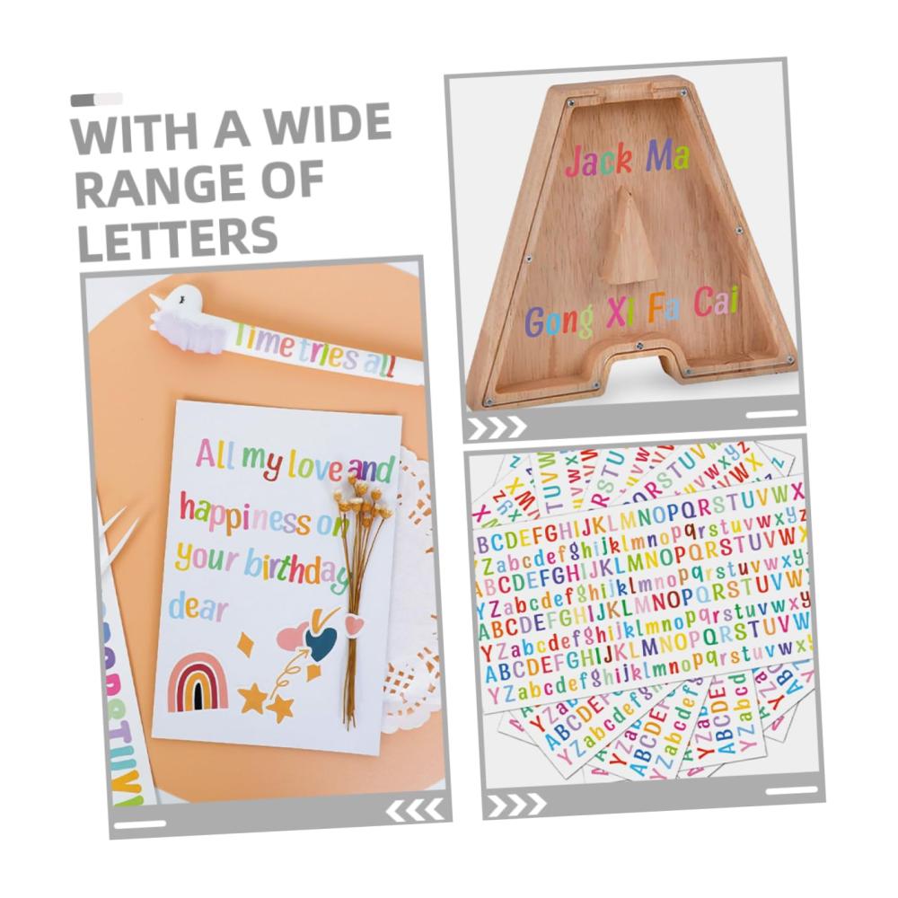 140 Stück Sticker Set - Alphabet Aufkleber für Wand Laptop & mehr - Dekorative Buchstabenaufkleber für Studenten & Büro - PVC Wandaufkleber für kreative Gestaltung - 10 Blätter inklusive