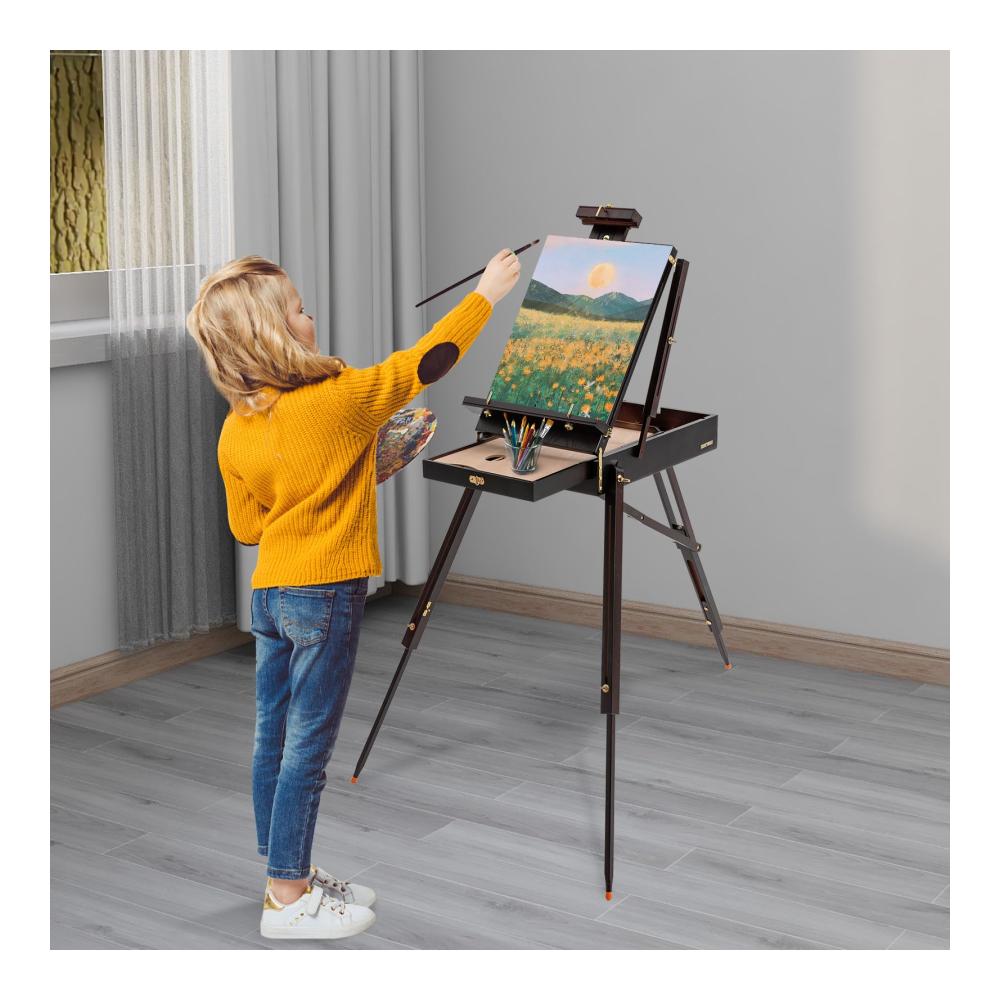 Kiefernholz Staffelei Höhenverstellbar & Multifunktional für Malerei Zeichnung Anzeige & Fotos - Faltbar & Tragbar - Perfekt für Kinder & Erwachsene - Inklusive Aufbewahrung - Ideal für Wohnzimmer & Plakate