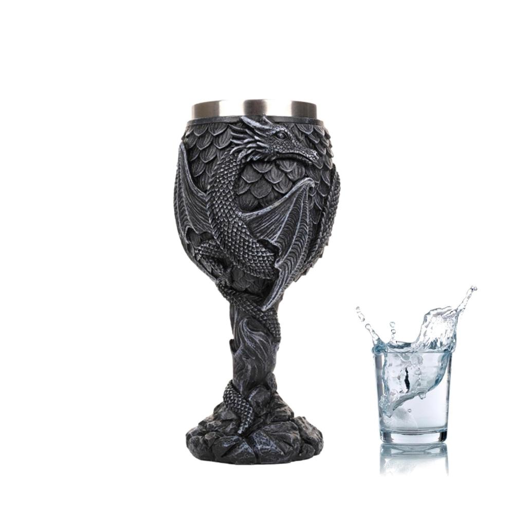 Entzückende Gothic-Drachenkelche aus Edelstahl | Rotweingläser mit Drachenmotiv | Perfektes Geschenk für Versammlungen und Partydekoration