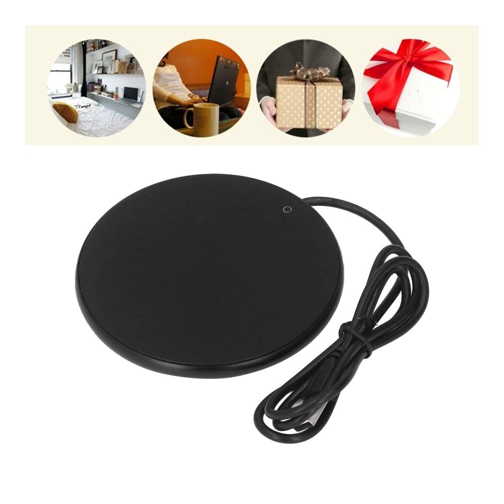 Set aus 2 Smart Cappuccino-Tassenwärmern | USB-Kabel | 55 °C | Kaffeegenuss zu Hause im Büro & unterwegs | Platzsparend & effizient | Schwarz