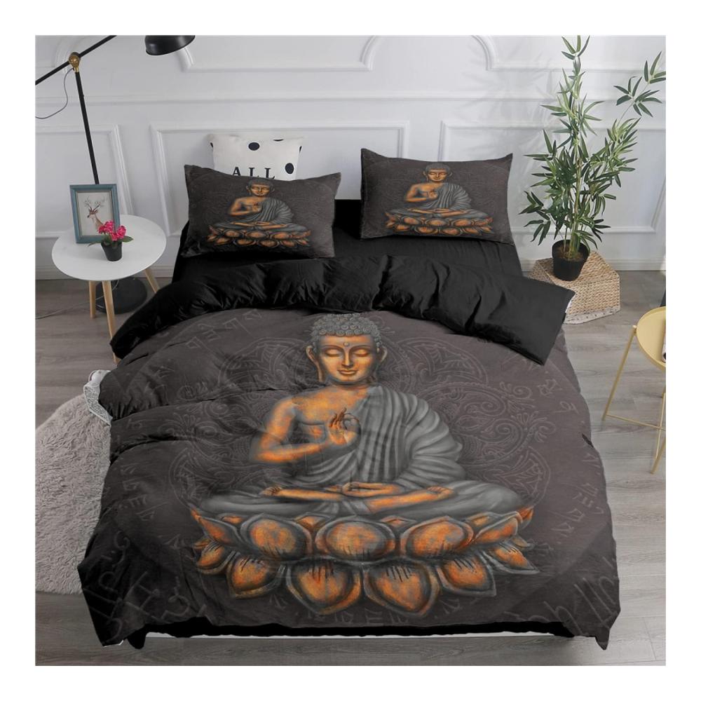 3D Bettwäsche Set 200x200 Grau mit Sternenmuster - Weiches Microfaser Bettbezug Set für Kinder - Atmungsaktive Bettgarnitur mit Reißverschluss - Inklusive 2 Kissenbezüge 80x80 cm - Hypoallergen